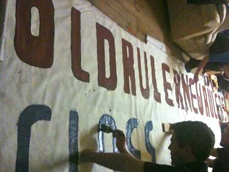 WSM Old Ruler New Rulers Class War Continues banner which was stolen by Irish police