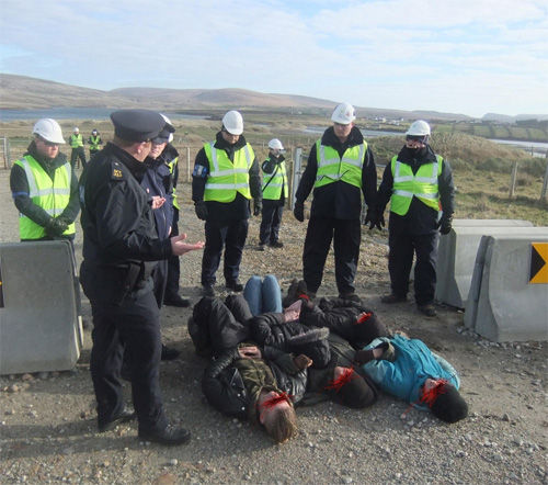 Shell to Sea block Shell construction compound gate
