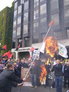 Sean Fitzbatrick burnt outside Anglo Irish