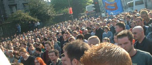 Anti Gardai brutality demonstration in Pearse st
