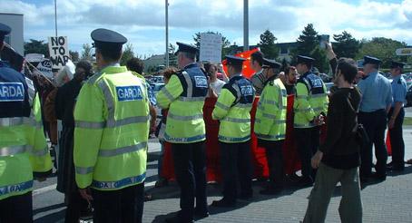 Behind police lines