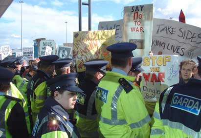 Cops at anti war protest
