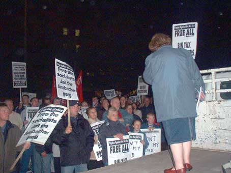 Speaking off a truck
