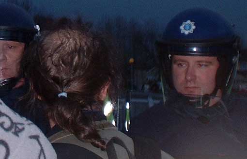 Riot cop stare