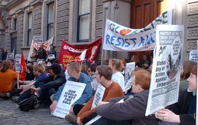 Outside the stock exchange