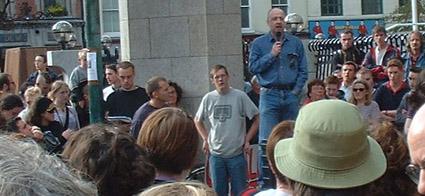 Speaking at the anti war rally in Dublin